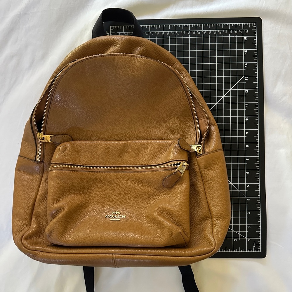 Coach Tan Leather Backpack Large - image 4